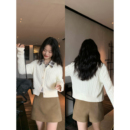 女高腰防走光气质西装 黑色毛呢半身裙裤 短裙 限定周刊 pusumede