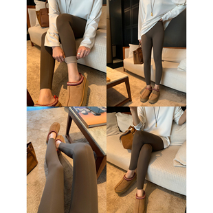 九分裤 女秋冬外穿加绒鲨鱼裤 弹力紧身打底裤 pusumede高腰瑜伽裤