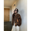 仿皮草外套女气质宽松保暖毛毛上衣 翻领短款 pusumede 奶霜绒语