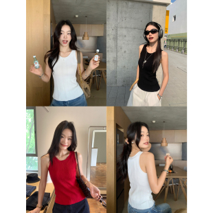 修身 pusumede 吊带背心女外穿无袖 搭配好物 显瘦针织上衣 基础款