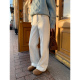 女秋冬新款 长裤 窄版 百搭休闲裤 阔腿裤 pusumede宽松直筒加绒牛仔裤