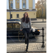 pusumede 奥克兰旧街 高腰毛呢半身裙女显瘦包臀裙气质a字短裙