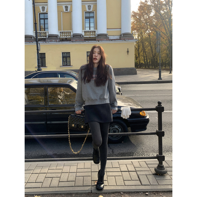 高腰毛呢半身裙包臀裙a字短裙