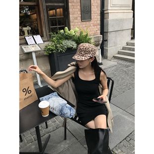 包臀短裙 pusumede 比例天裁 方领针织背心裙无袖 连衣裙女辣妹修身