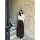 宽松长裤 pusumede 高腰压褶休闲裤 裙裤 现货7折 都会隐士
