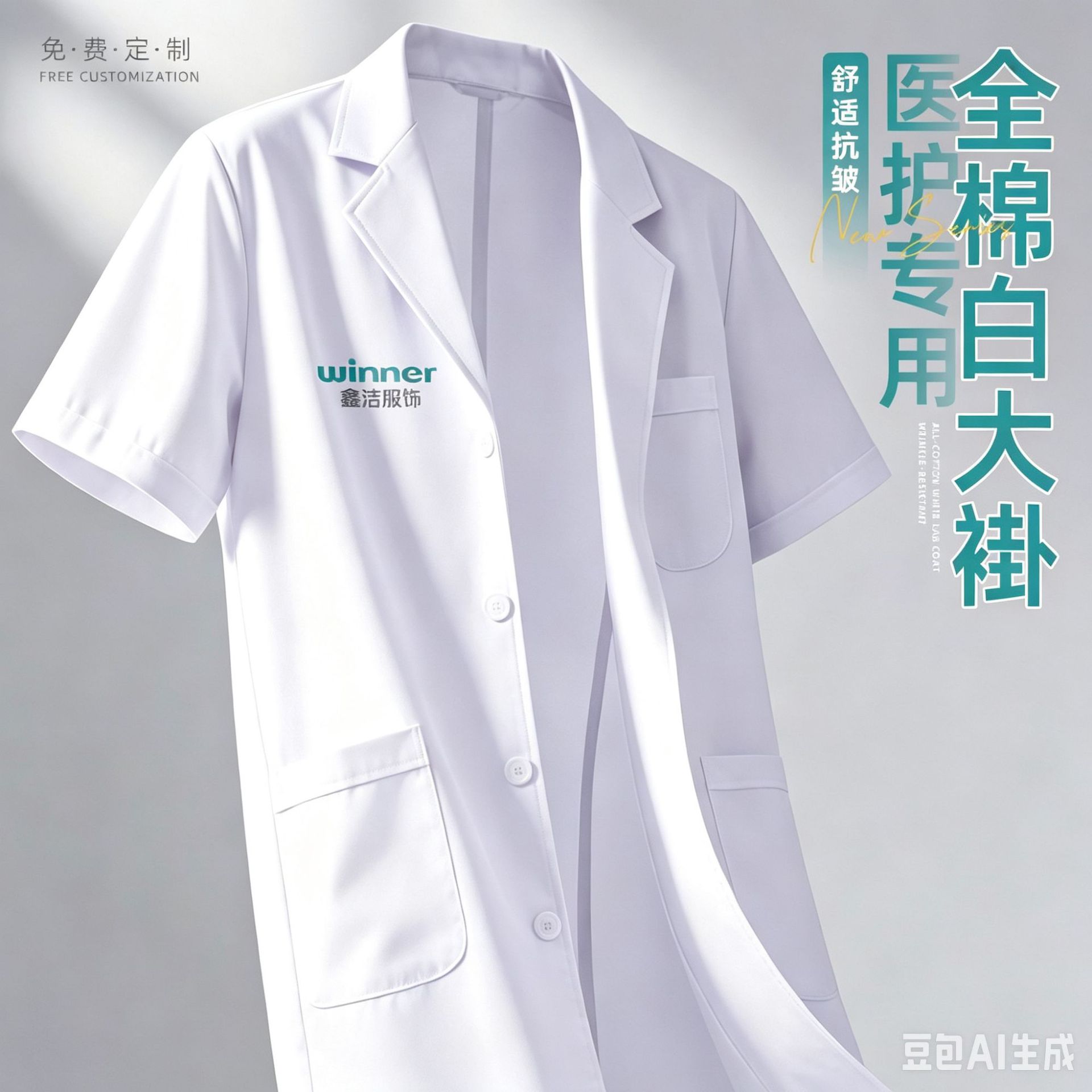 白大褂长短袖药店工作服实验服