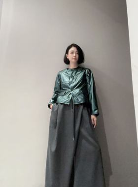 高级复古港风圆领短款外套MC10658