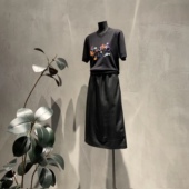 高定圆领刺绣毛衣字母短袖 衬衣上衣MT10709