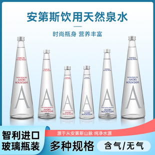 ANDES安第斯天然矿泉水250ml 24ml高端进口玻璃小瓶含气气泡水