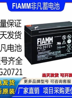 FIAMM非凡蓄电池FG20721免维护12V7.2AHUPSEPS通讯消防电梯直流屏