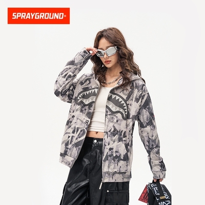 SprayGround鲨鱼嘴涂鸦开衫卫衣