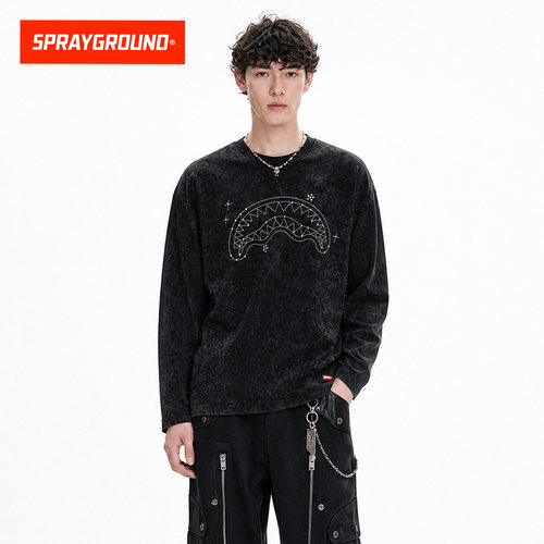 SprayGround鲨鱼嘴钉珠长袖T恤