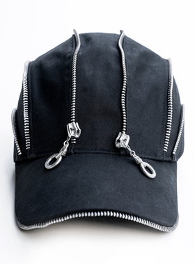 INSIDE OUT 小众原创时尚百搭硬顶鸭舌帽多拉链帽子棒球帽男女