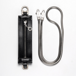 INSIDE 百搭女包 OUT小众原创真皮蛇骨链挂脖斜挎单肩拉链小包时尚