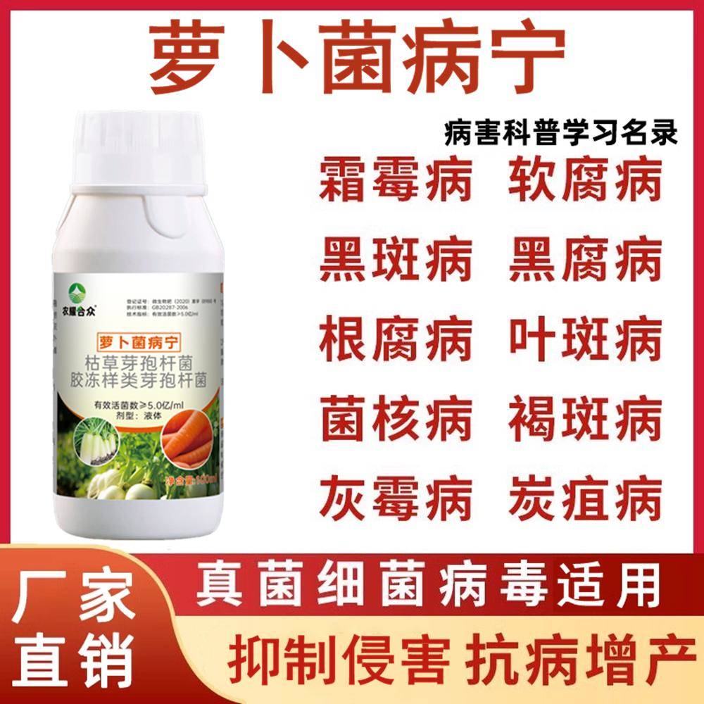 萝卜病专用药白萝卜杀菌剂微生物肥料黑斑病根肿病软腐萝卜病菌清