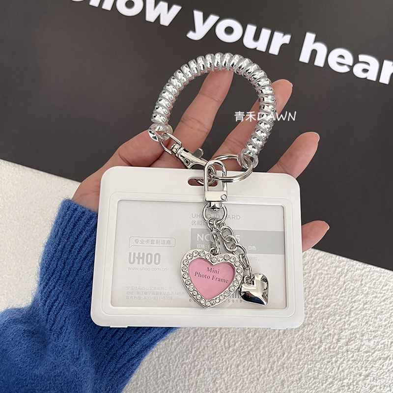 ins高级感透明卡套钥匙扣一体