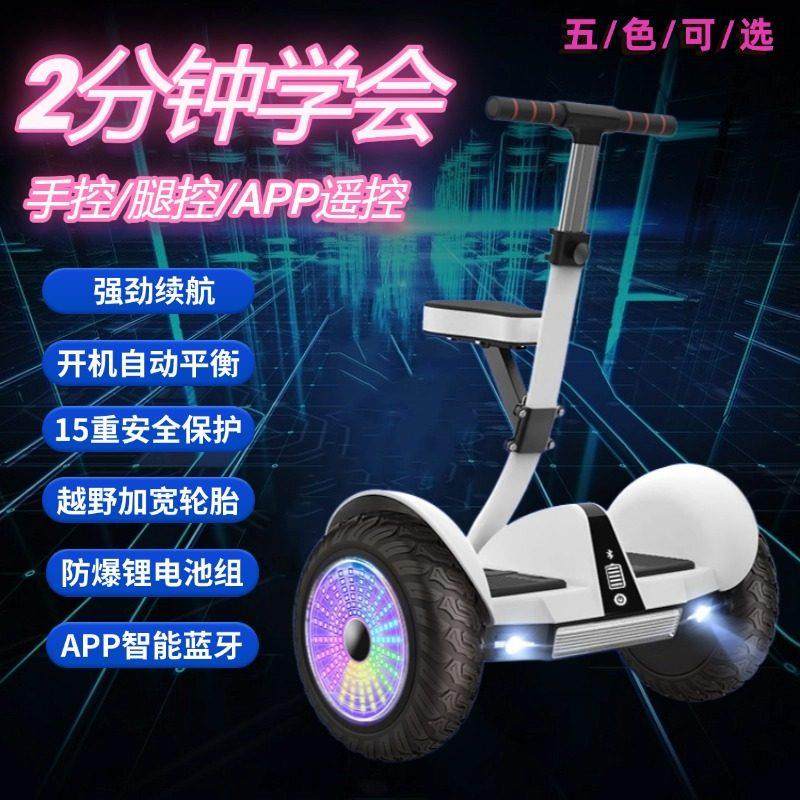 平衡车儿童智能腿控带扶杆两轮电动平行车新款坐骑成年体感电动车
