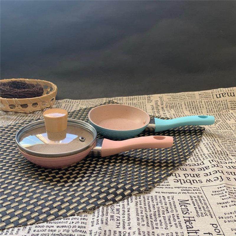 麦饭石煎锅迷你煎蛋不粘小锅不沾小号平底锅婴儿辅食小煎盘牛排锅