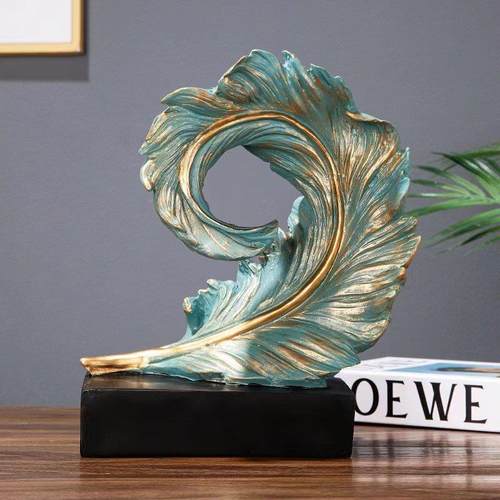 北欧简约羽毛摆件家居软装客厅工艺品办公室桌面摆设酒柜玄关装饰