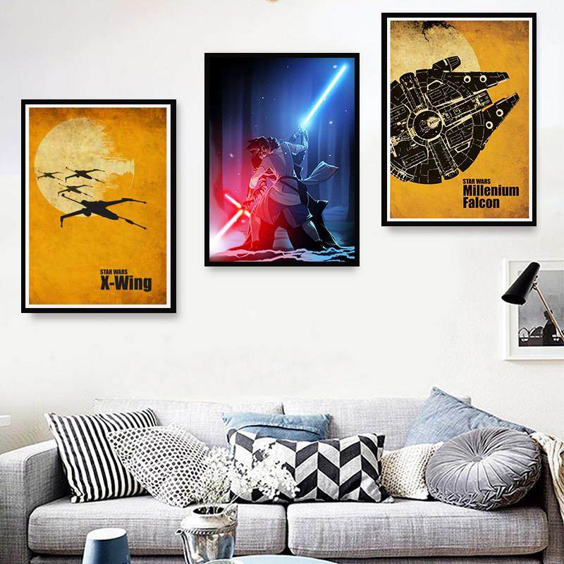 星球大战电影海报装饰画客厅背景墙绝地武士儿童房挂画电竞酒店画,家居饰品,现代装饰画,淘宝优惠券,粉丝福利购,淘宝优惠卷