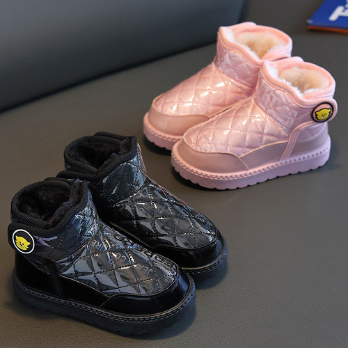儿童雪地靴2025冬季新款儿童棉鞋男童短靴防水防滑加厚女孩棉靴子