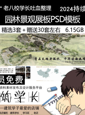 园林景观展板PSD模板竞赛设计排版环艺分层A1A0竖版素材可编辑