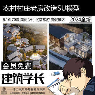 农村村庄古村落老房改造民宿旅游度假景区美丽乡村草图大师SU模型