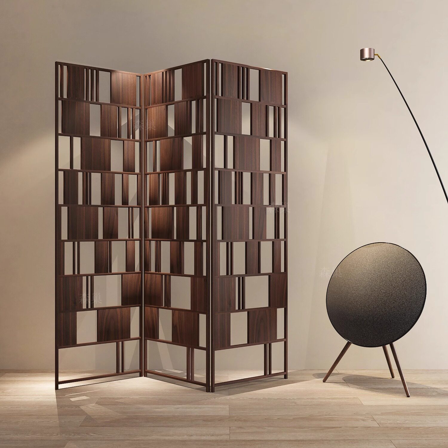 法式复古屏风隔断折叠移动客厅玄关沙发中古艺术售楼部装饰折屏