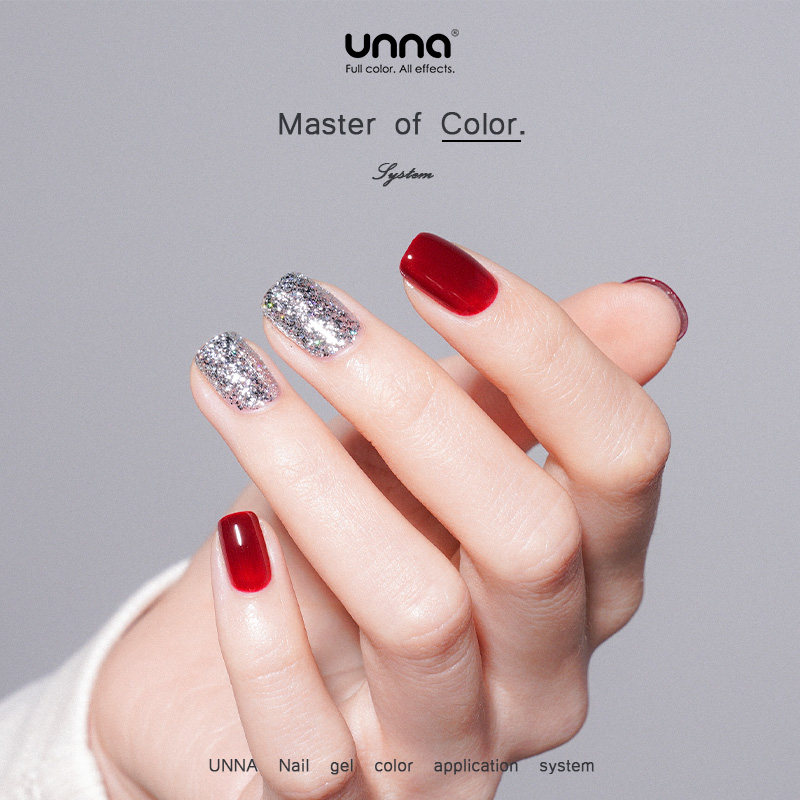 unna(美妆)热烈莓果酱爆闪显白美甲节日必备色2024新款甲油胶