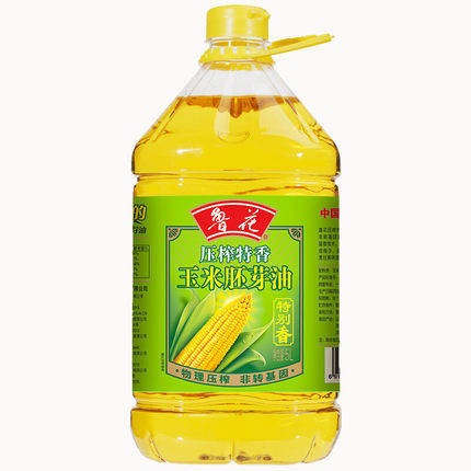 【鲁花直营】鲁花物理压榨玉米油胚芽油5L*1桶非转基因食用油家用