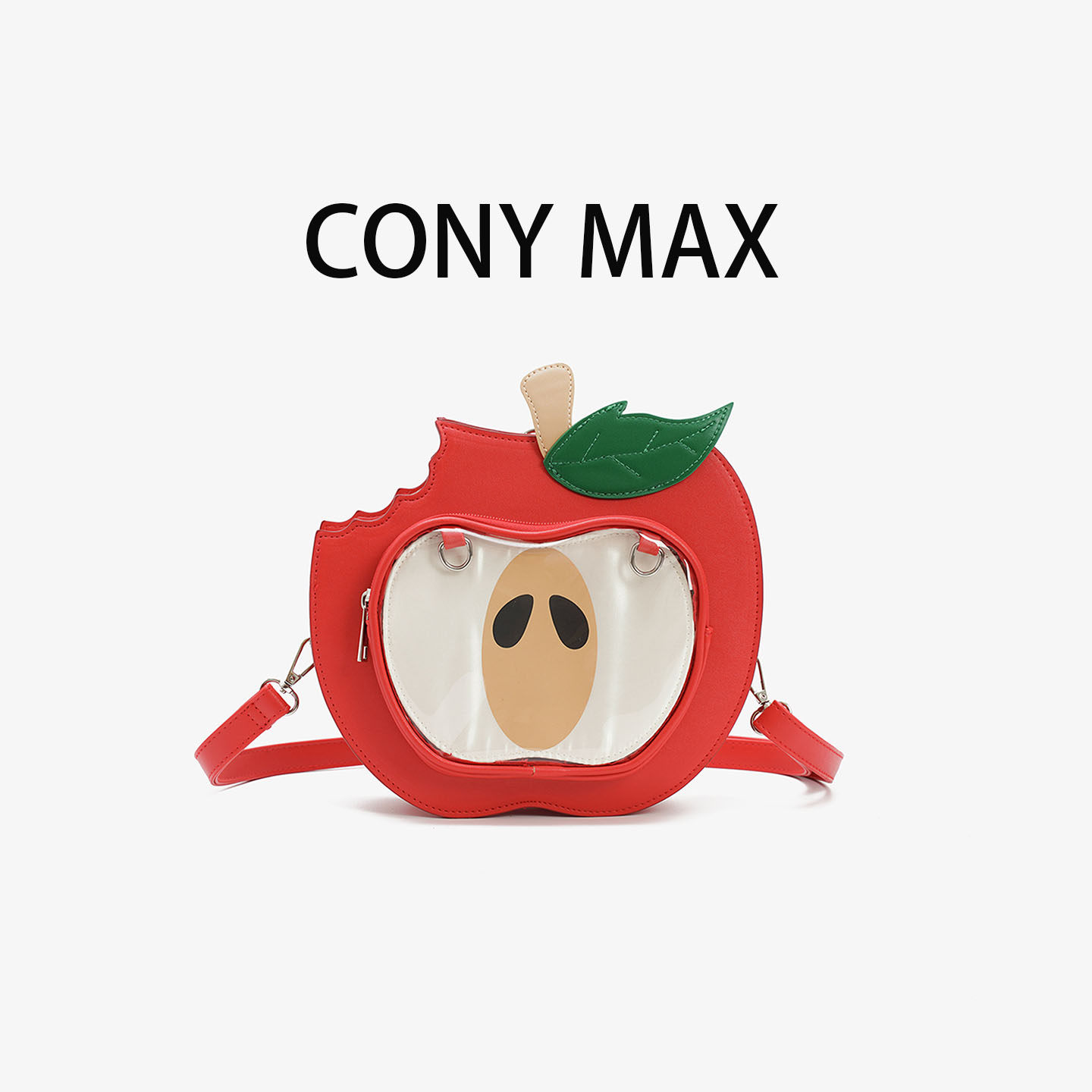CONY MAX原创设计红色苹果痛包双肩包少女高级感女包斜挎包单肩包