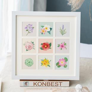 油画棒画框作品装裱10*10cm正方形九宫格绘画相框摆台DIY手工展示