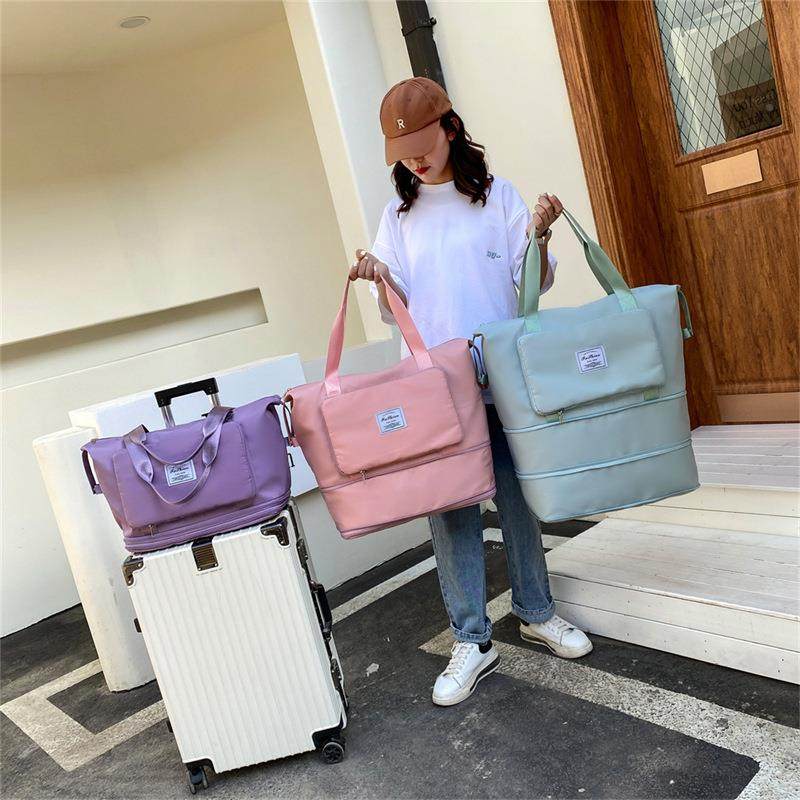 旅行包女短途轻便手提运动包大容量折叠健身包衣服待产收纳行李袋
