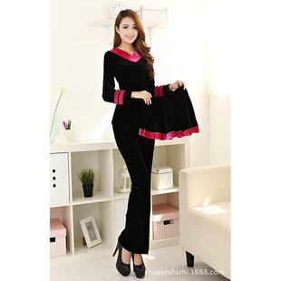 秋冬广场舞服装套装 长袖新款秋冬装金丝绒舞蹈服跳舞衣服 定制