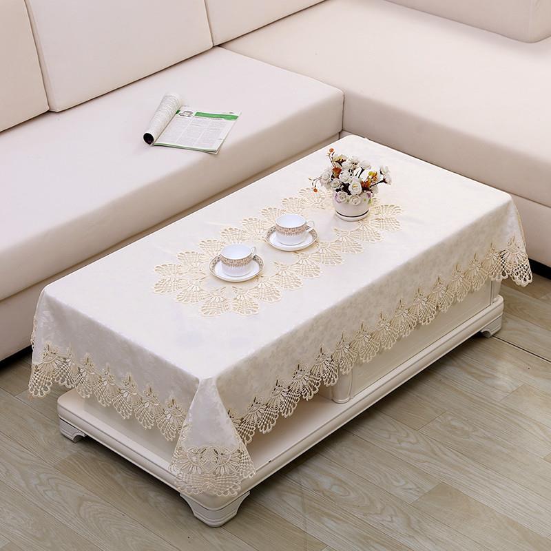 欧式茶几桌布罩套盖巾现代简约蕾丝盖布美式电视柜客厅餐桌布定制