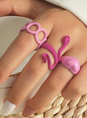 欧美跨境金属蛇形戒指套