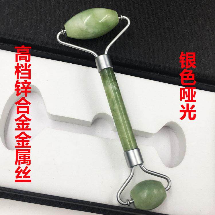 玉石器岫玉按摩棒器滚轮按摩器面部玉滚轮双头玉推制定