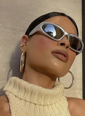 20896太阳镜蒸汽朋克护目镜2025款未来感运动Y2K千禧辣妹太阳眼镜