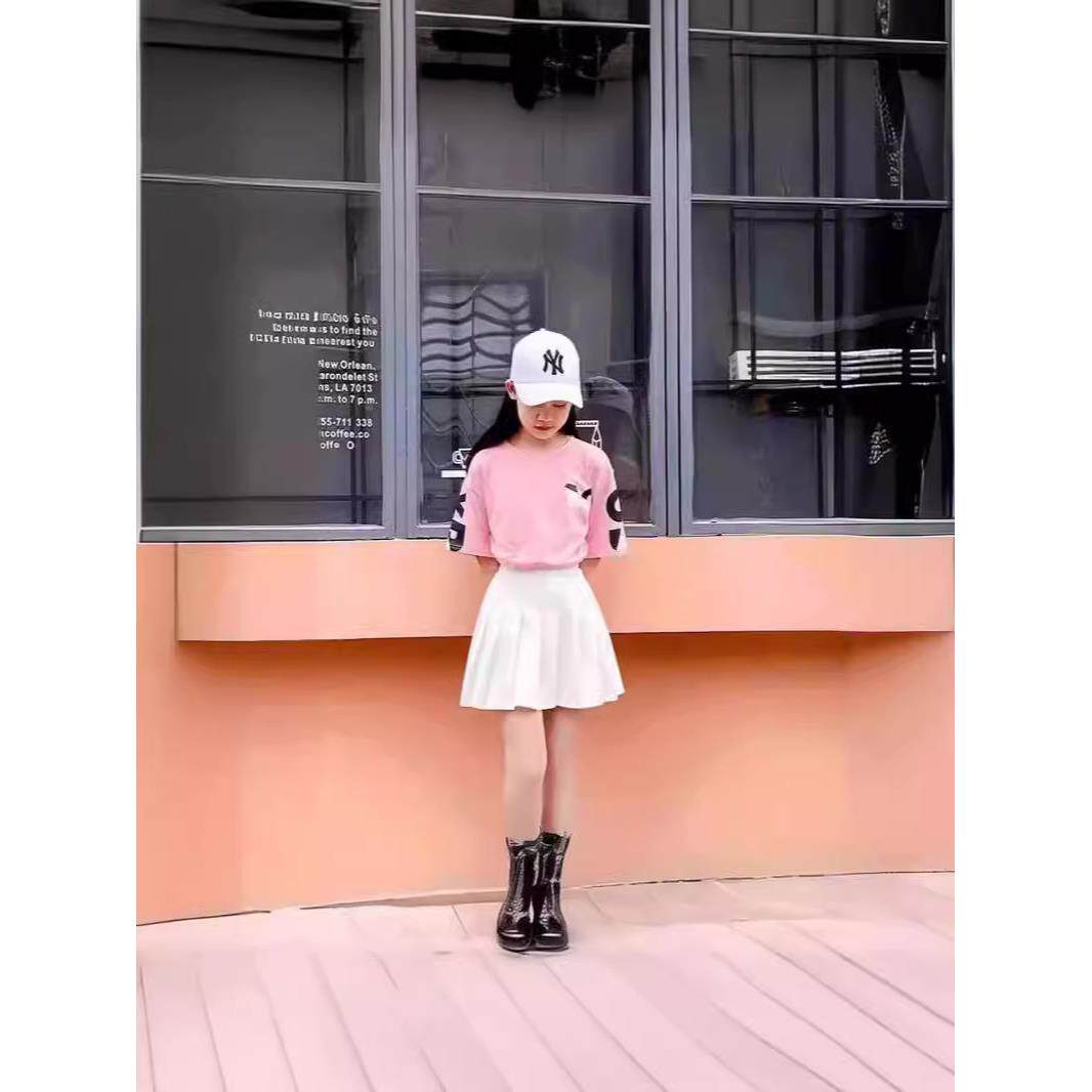 女童色百褶裙夏季儿童短裙女孩中大童裙子夏天白色半身裙定制