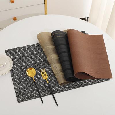 流苏餐垫PVC编织防水餐桌垫防油防滑杯垫30*45CM西餐垫定制