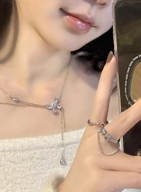 夏季出行一眼就沦陷~欲蝴蝶项链轻奢小众锁骨链2025年新款潮定制