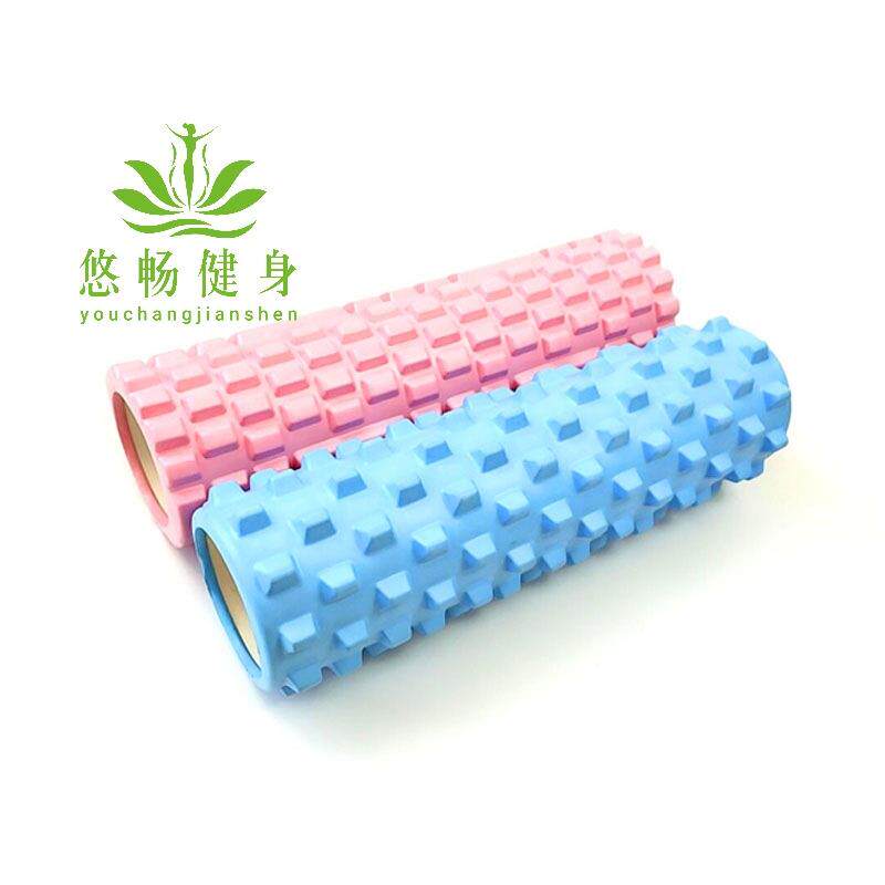 45cm空心瑜伽柱EVA浮点狼牙棒立体圆点健身泡沫轴肌肉按摩放制定