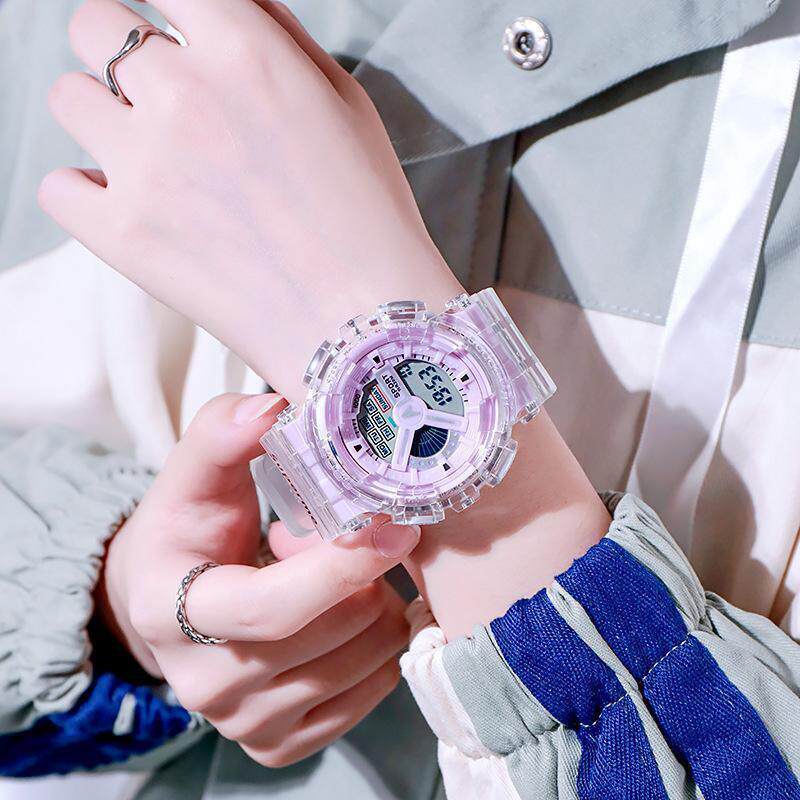 厂家新款透明电子表大表盘ins森系可爱学生日韩版