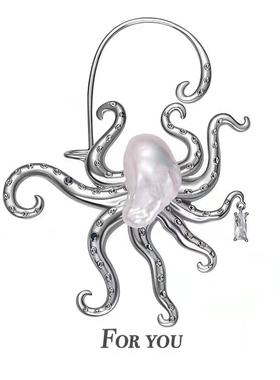 欧美网红章鱼夸张戒指耳