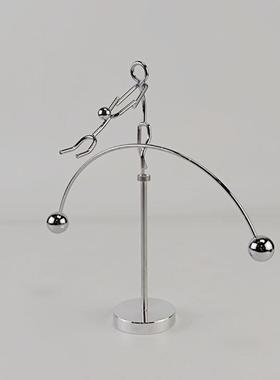 75体操达人小铁人双人跳舞平衡摆摆件桌面铁艺装饰工艺品定制