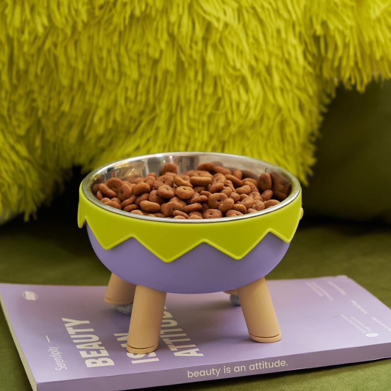 猫碗宠物不锈钢高脚碗猫咪食盆防滑防打翻狗碗新款宠物碗定制