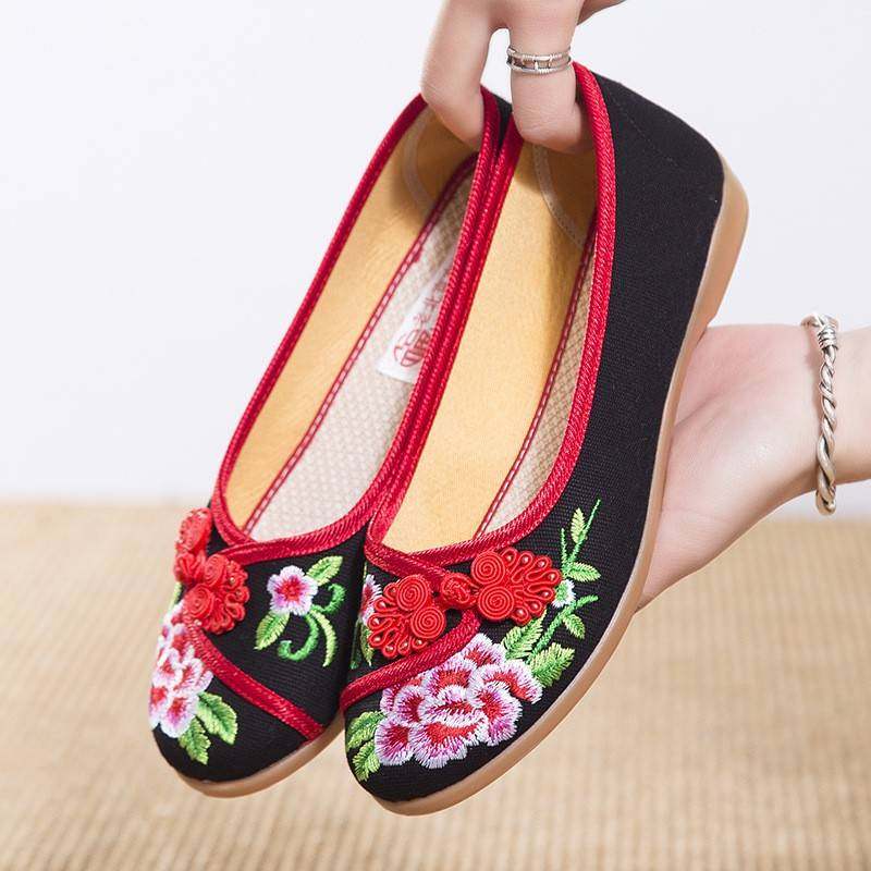老北京布鞋批地摊货女鞋民族风绣花鞋平底中老年妈妈鞋帆布单鞋,女鞋,帆布鞋,淘宝优惠券,粉丝福利购,淘宝优惠卷