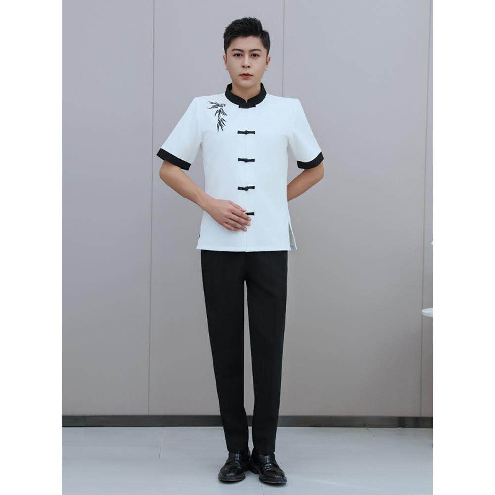 男技师按摩足浴师桑拿技师服足疗工作服男士短袖养生馆会所制服