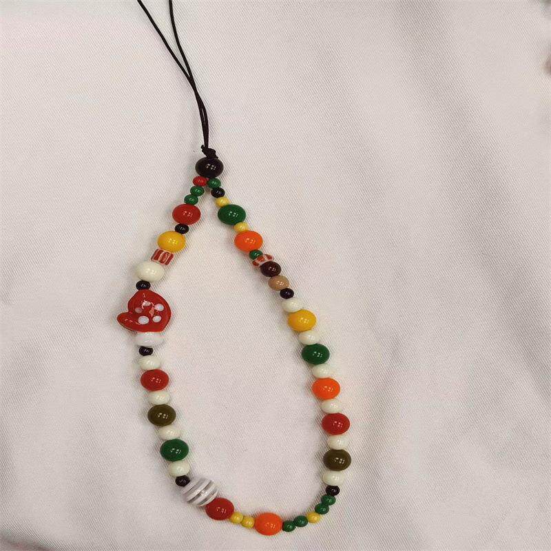 2025多巴胺配色手机链条ccd挂饰挂绳可爱串珠diy相机防丢绳钥匙扣