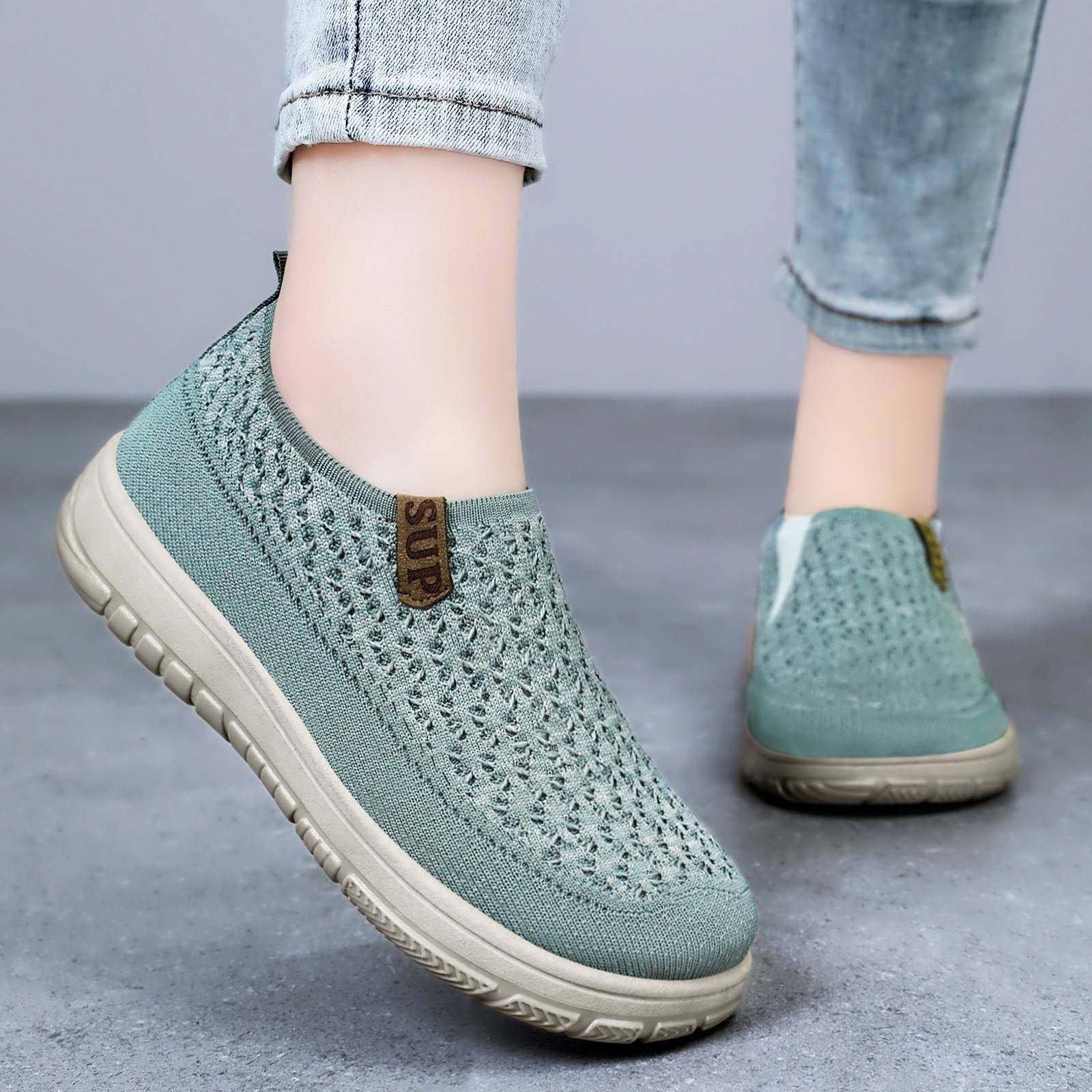鞋子女春季新款百搭休闲鞋一脚蹬懒人鞋女鞋软底不累脚平底鞋,女鞋,时尚休闲鞋,淘宝优惠券,粉丝福利购,淘宝优惠卷